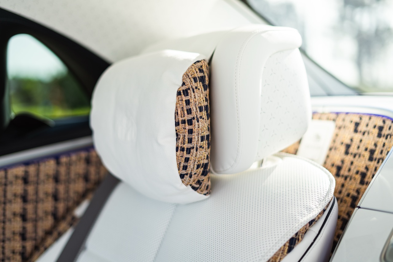 Luxury white leather interior for wedding chauffeur hire
