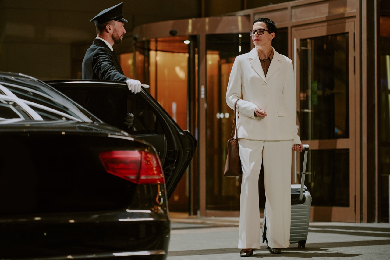 Late-night hotel pickup after wedding reception